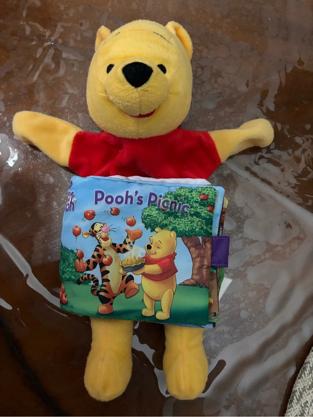 Winnie the Pooh Yellow Plush Storybook Toy - Interactive Pooh's Picnic